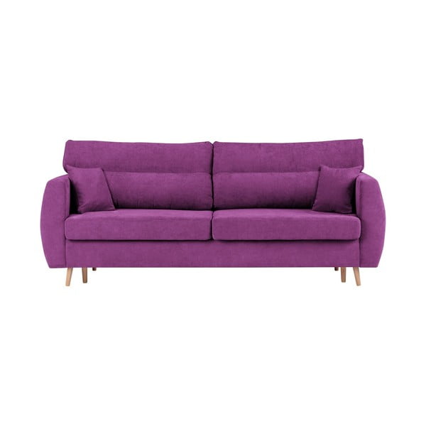 Canapea extensibilă cu 3 locuri și spațiu pentru depozitare Cosmopolitan design Sydney, 231 x 98 x 95 cm, mov
