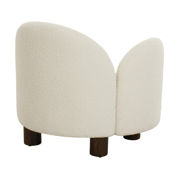 Fotoliu alb cu tapițerie din stofă bouclé Honolulu – House Nordic-image-4