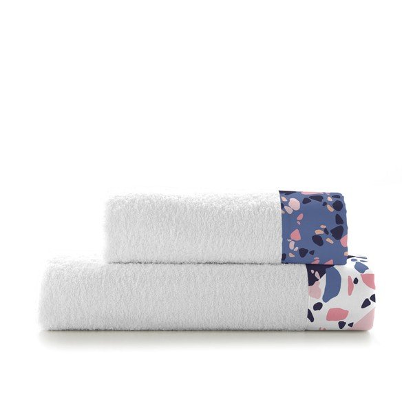 Set 2 prosoape din bumbac Blanc Terrazzo-image-2