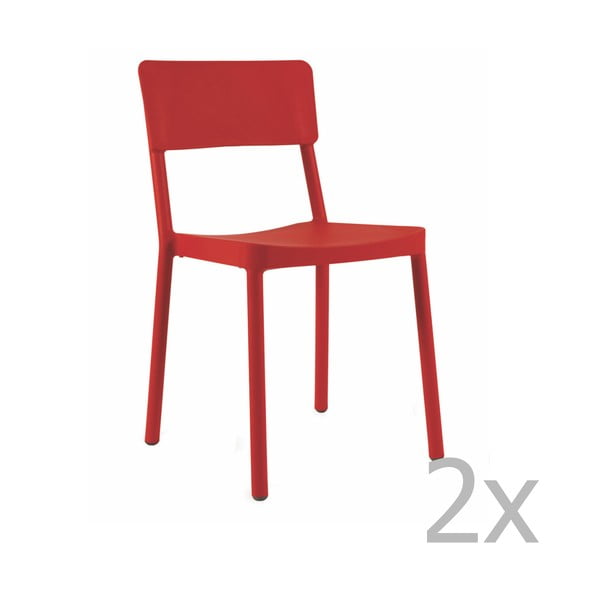 Set 2 scaune de grădină Resol Lisboa, roșu