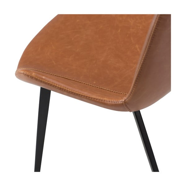 Scaun dining din piele artificială DAN–FORM Denmark Hype, maro-image-3