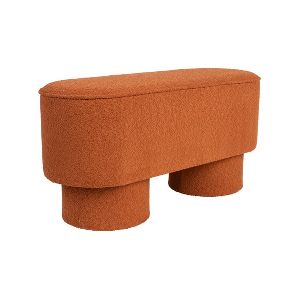 Bancă cărămizie cu tapițerie din țesătură bouclé Marcos – White Label-image-2