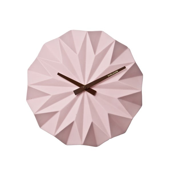 Ceas de perete Karlsson Origami, roz 