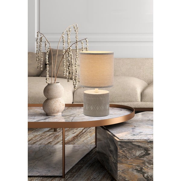 Veioză gri cu abajur textil (înălțime 26 cm) Dina – Candellux Lighting-image-1