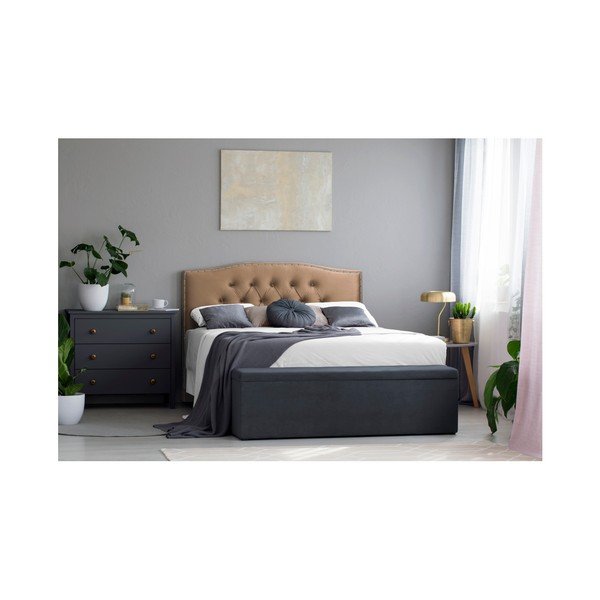 Tăblie pentru pat Mazzini Sofas Cloves, 160 x 120 cm, bej închis-image-2