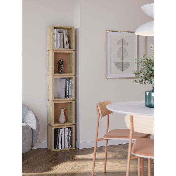 Bibliotecă cărămizie/în culoare naturală cu aspect de lemn de stejar 32x167 cm Lofty – Marckeric-image-1