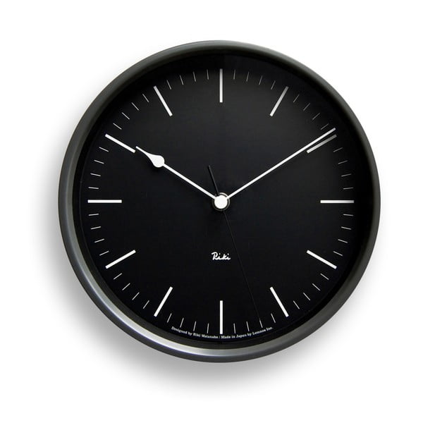 Ceas de perete Lemnos Clock Riki-Riki, ⌀ 20,4 cm, negru 