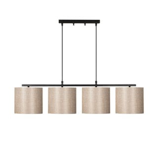 Lustră metalică cu abajur crem Opviq lights Jacob, negru