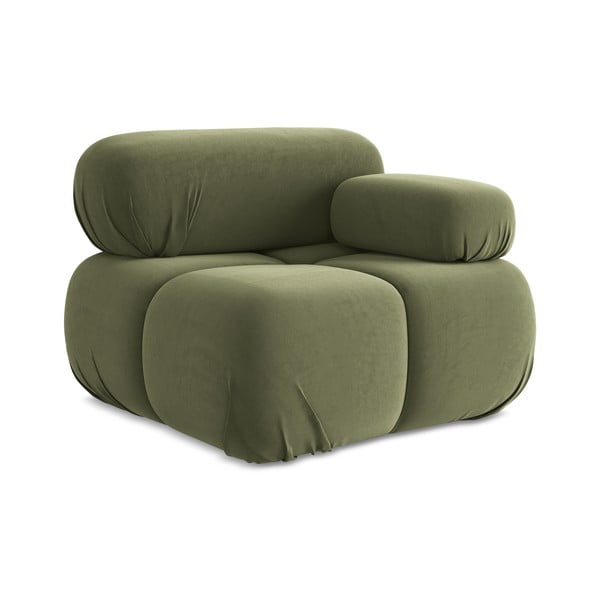 Modul pentru canapea modulară verde deschis cu tapițerie din catifea (cu colț pe partea dreaptă) Lokua – Makamii-image-1