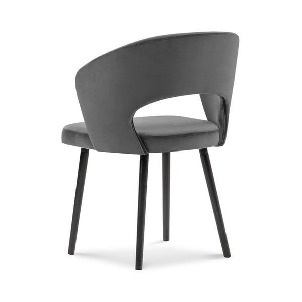 Scaun de sufragerie gri închis cu cotiere tapițat Elpis – Windsor & Co Sofas-image-2