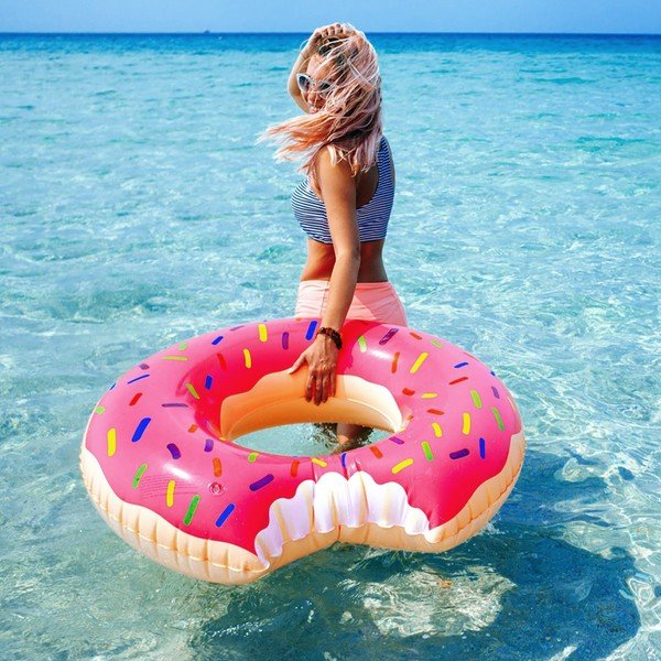 Saltea gonflabilă plajă InnovaGoods Pink Donut-image-1