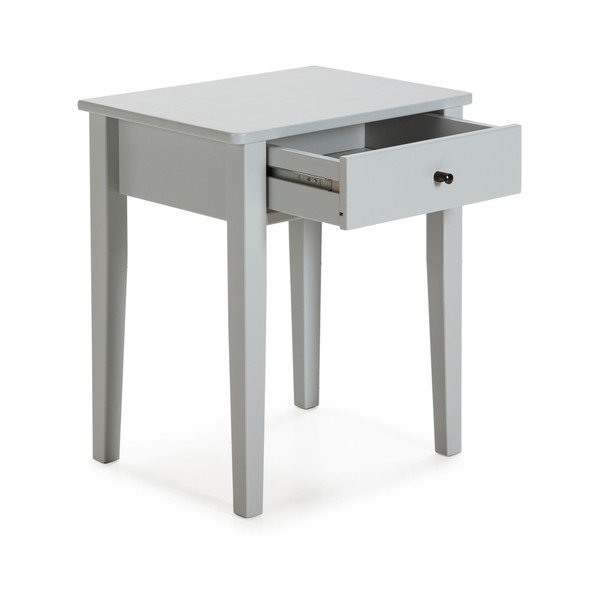 Noptieră gri deschis din lemn masiv de pin Bart – Marckeric-image-2