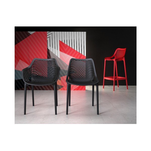 Set 4 scaune bar Resol Grid, înălțime 65 cm, roșu-image-2