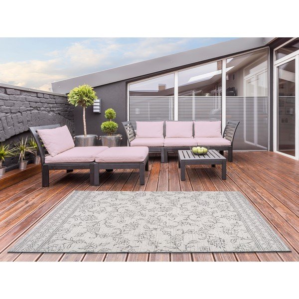 Covor de exterior Universal Weave Floral, 155 x 230 cm, gri-image-1