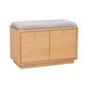 Pantofar gri/în culoare naturală cu bancă cu aspect de lemn de stejar Confetti – Rowico