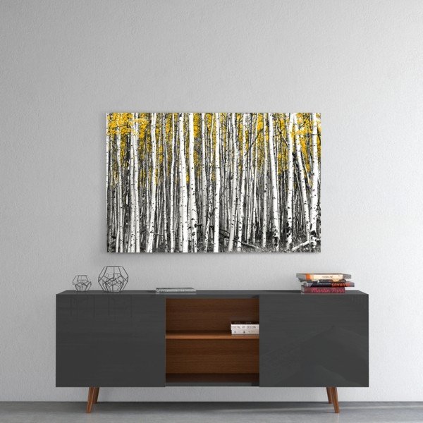 Tablou din sticlă Insigne Yellow Forest, 110 x 70 cm-image-1