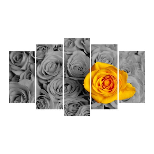 Tablou din mai multe piese 3D Art Gris Flower, 102 x 60 cm