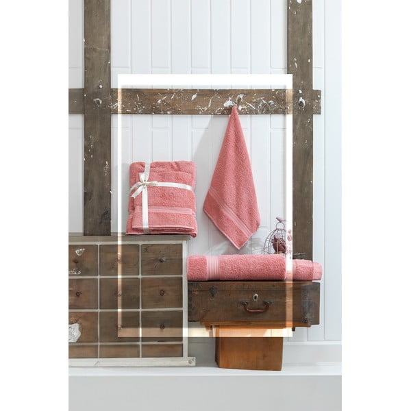 Prosoape de baie roz 2 buc. din bumbac din frotir – Foutastic-image-2