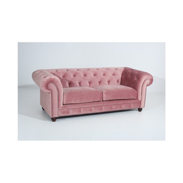 Canapea Max Winzer Orleans Velvet, 216 cm, roz-image-1