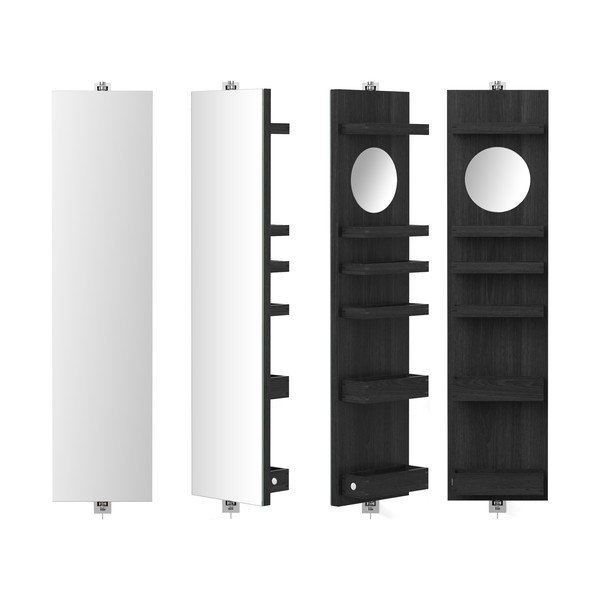 Oglindă cu spațiu pentru depozitare Wireworks Dark, înălțime 114 cm-image-1