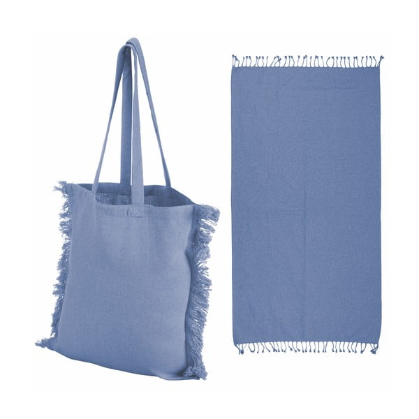 Set geantă de plajă și prosop albastru Summer - Villa d'Este