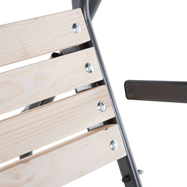 Balansoar de grădină negru/ din metal Toledo - Dajar-image-3