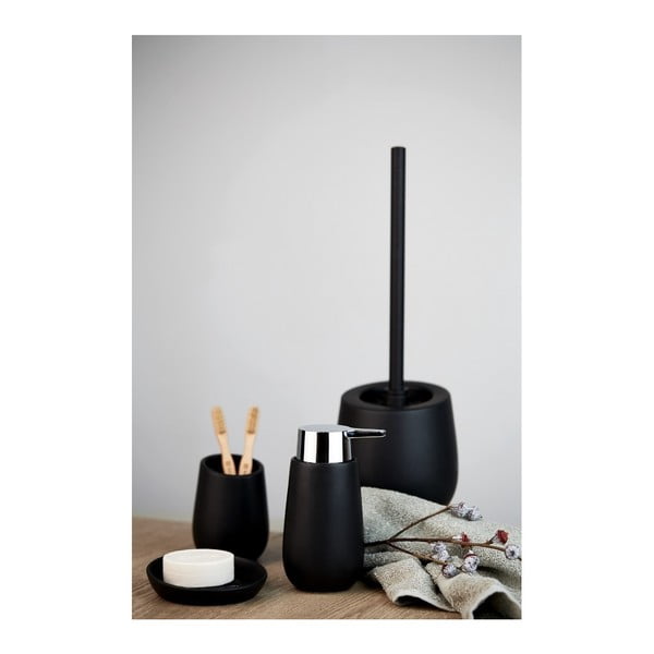 Dozator din ceramică pentru săpun Wenko Badi, negru-image-2