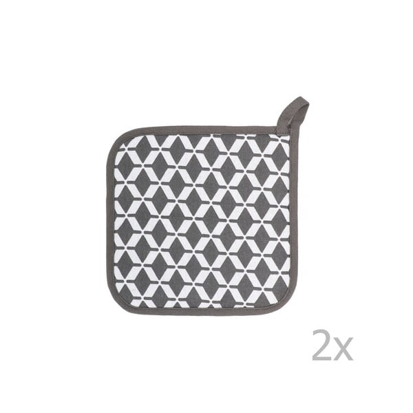 Set 2 șervete termice din bumbac Tiseco Home Studio Square, gri-image-1