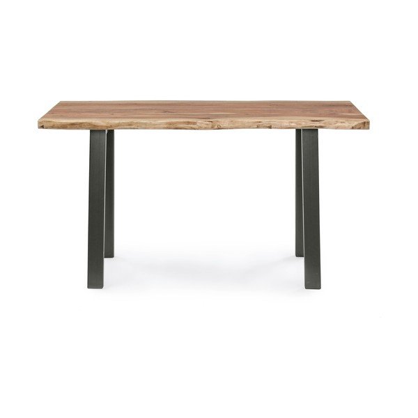 Masă consolă neagră/în culoare naturală cu blat din lemn de acacia 45x130 cm Aron – Bizzotto