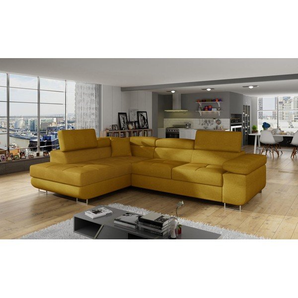 Colțar galben extensibil/cu spațiu de depozitare (cu colț pe partea stângă/în formă de ”L”) Anton – ELTAP-image-3