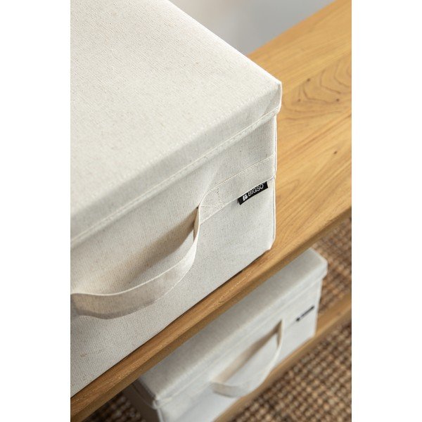 Cutie de depozitare bej din material textil cu capac 31x41x22 cm Soft Storage Medium – Bigso-image-2