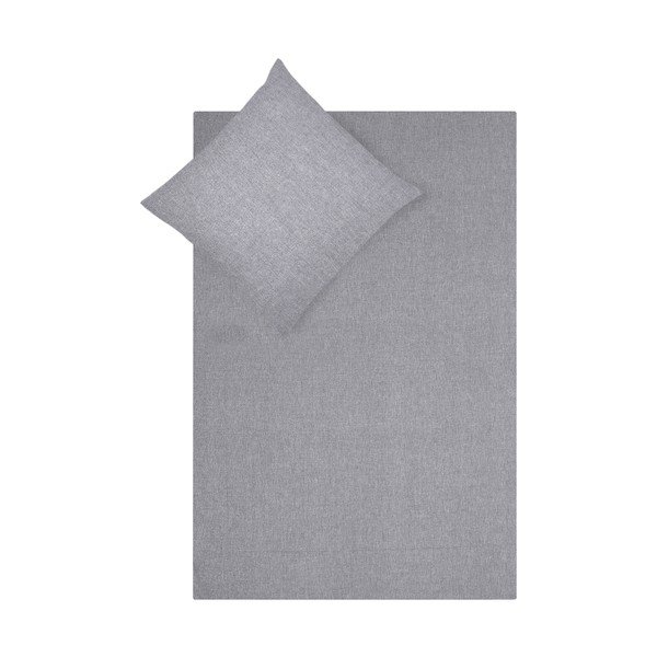 Lenjerie de pat din bumbac și cașmir Westwing Collection Cashmere, 155 x 220 cm, gri