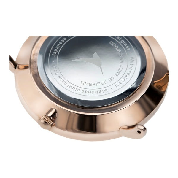 Ceas damă, curea metalică din inox Emily Westwood Luxury, roz auriu-argintiu-image-2