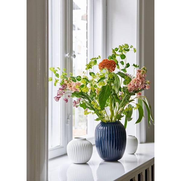 Vază din gresie Kähler Design Hammershoi, înălțime 20 cm, albastru închis-image-1