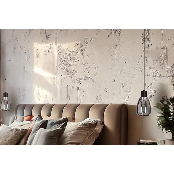 Lustră neagră cu abajur din sticlă ø 12 cm Moldo – Candellux Lighting-image-2