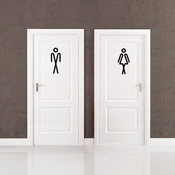 Autocolant Ambiance Bathroom Men Women, 20 x 15 cm