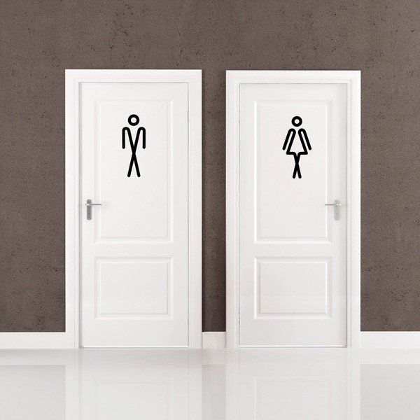 Autocolant Ambiance Bathroom Men Women, 20 x 15 cm
