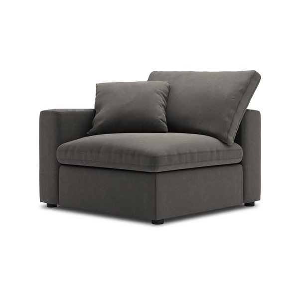 Modul cu tapițerie din catifea pentru canapea colț de stânga Windsor & Co Sofas Galaxy, maro închis-image-2