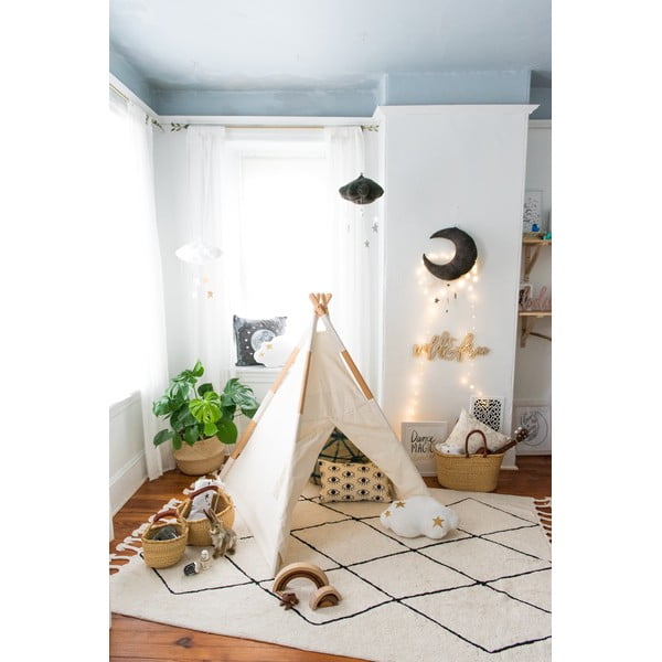 Covor crem lavabil/țesut manual din bumbac 140x200 cm Bereber Beige – Lorena Canals-image-1