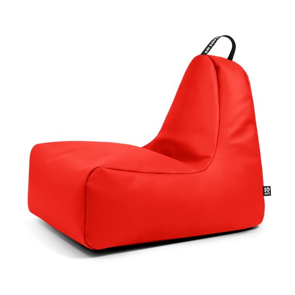 Fotoliu bean bag roșu cu tapițerie din imitație de piele Chill XL – So Soft?