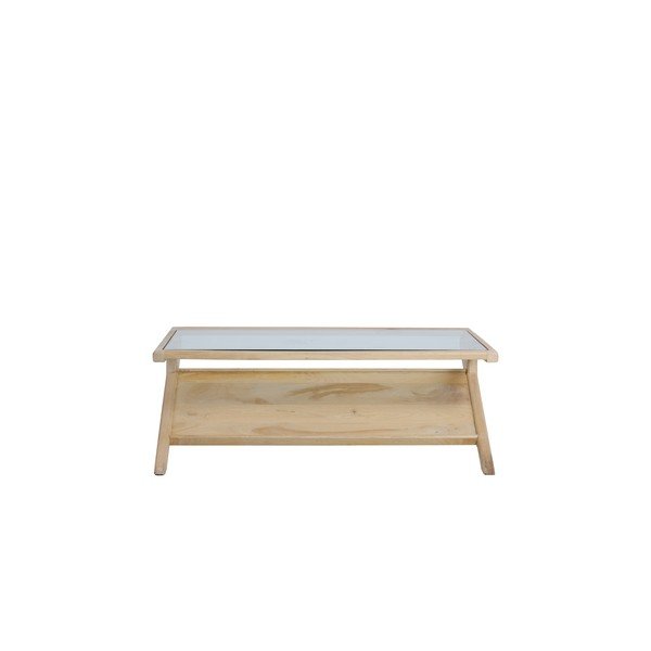 Măsuță de cafea în culoare naturală deschisă cu blat din sticlă 70x112 cm Yuki – Light & Living-image-2