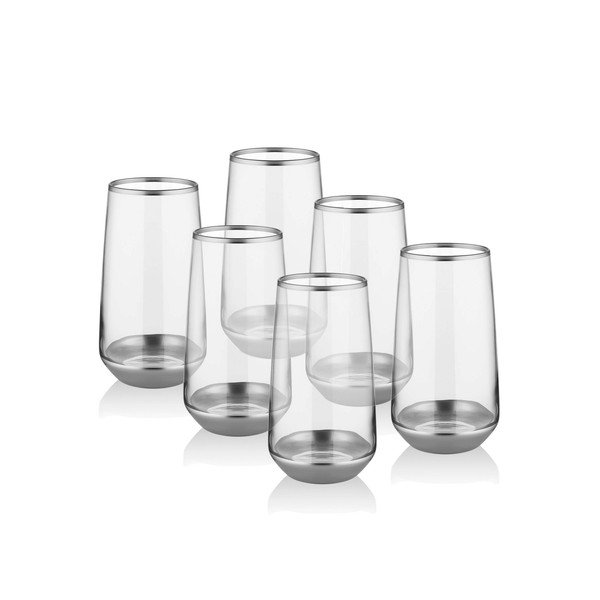 Set 6 pahare Mia Glam Silver, 380 ml-image-1