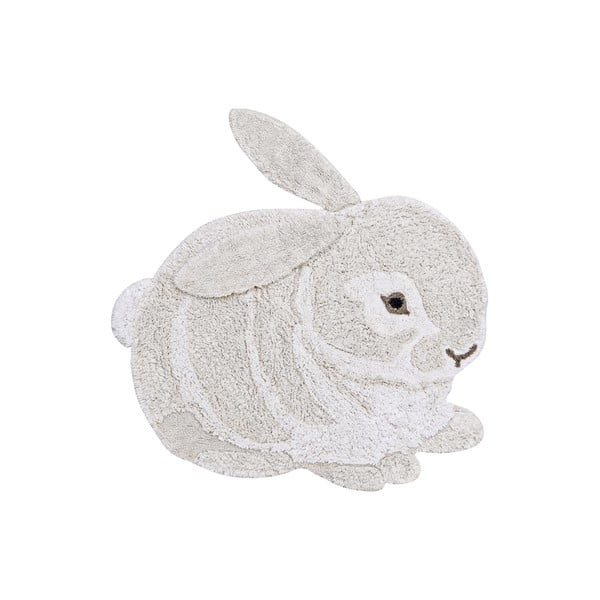 Covor pentru copii gri deschis lavabil/țesut manual din bumbac 130x135 cm Bunny – Lorena Canals