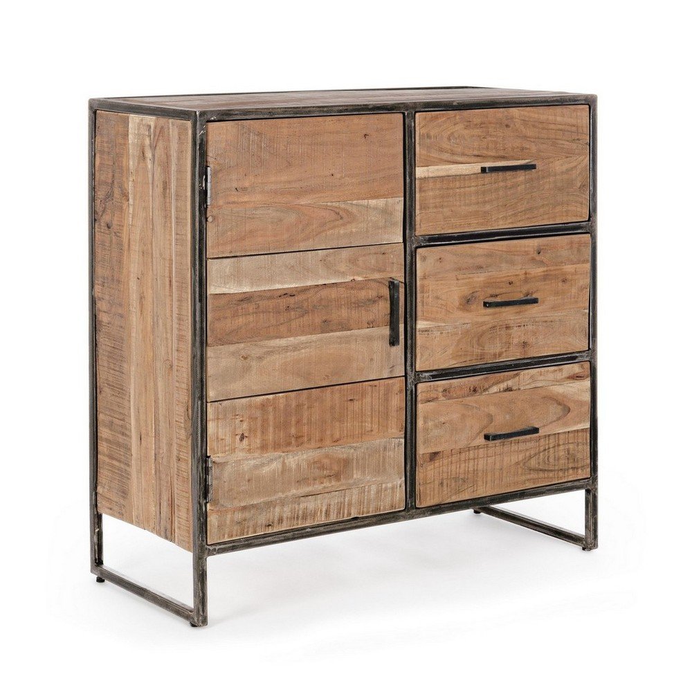 Comodă în culoare naturală din lemn de acacia 90x90x40 cm Elmer – Bizzotto