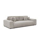 Canapea gri deschis extensibilă/cu spațiu de depozitare cu tapițerie din catifea reiată  260 cm Justin  – Ropez