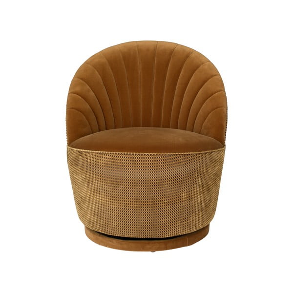 Fotoliu catifea Dutchbone Madison, maro-image-4