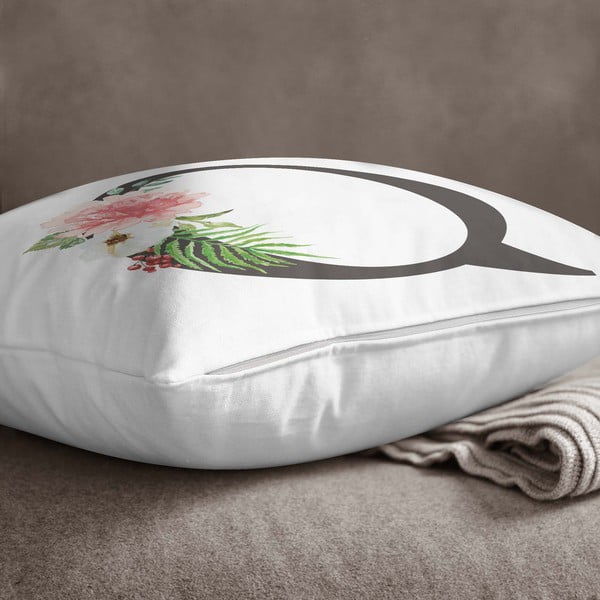 Față de pernă Minimalist Cushion Covers Floral Alphabet Q, 45 x 45 cm