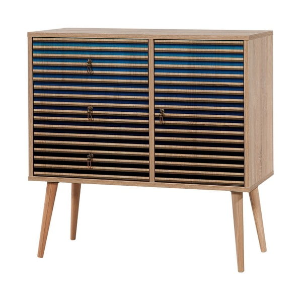 Comodă cu 3 sertare Verybox Blue Classic, 90 x 90 cm