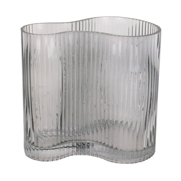 Vază din sticlă PT LIVING Wave, înălțime 18 cm, gri-image-3
