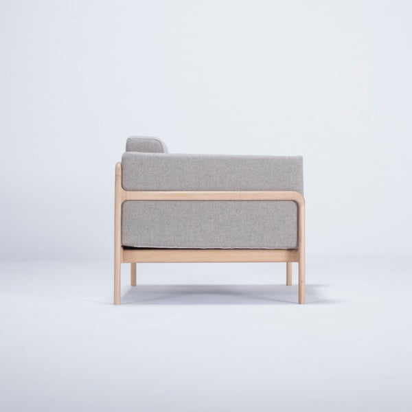 Fotoliu din lemn de stejar Gazzda Fawn, gri-image-4